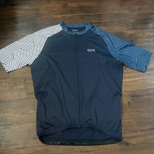 GORE Men's Navy and White Cycling Jersey